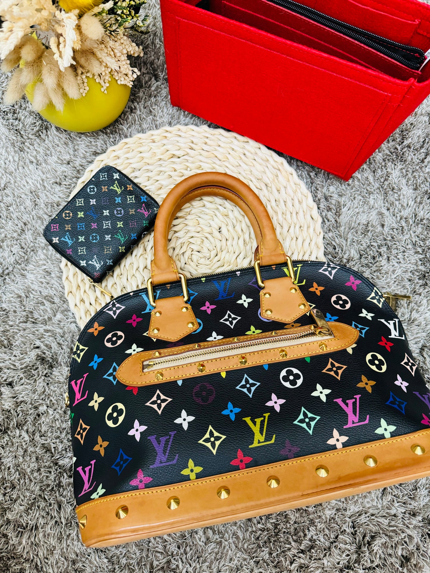 LOUIS VUITTON - Alma PM Murakami (limited edition) + short zippy wallet in multicolor