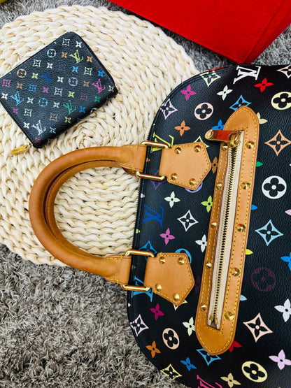 LOUIS VUITTON - Alma PM Murakami (limited edition) + short zippy wallet in multicolor