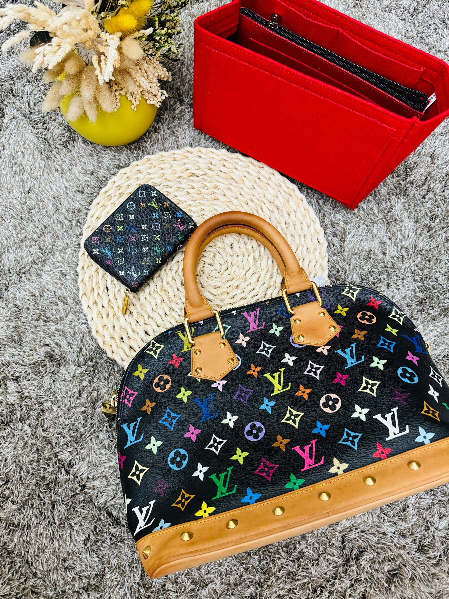 LOUIS VUITTON - Alma PM Murakami (limited edition) + short zippy wallet in multicolor