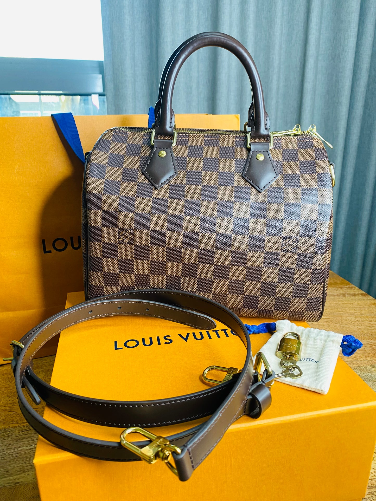 LOUIS VUITTON SPEEDY 25 BANDOULIERE (Microchip)